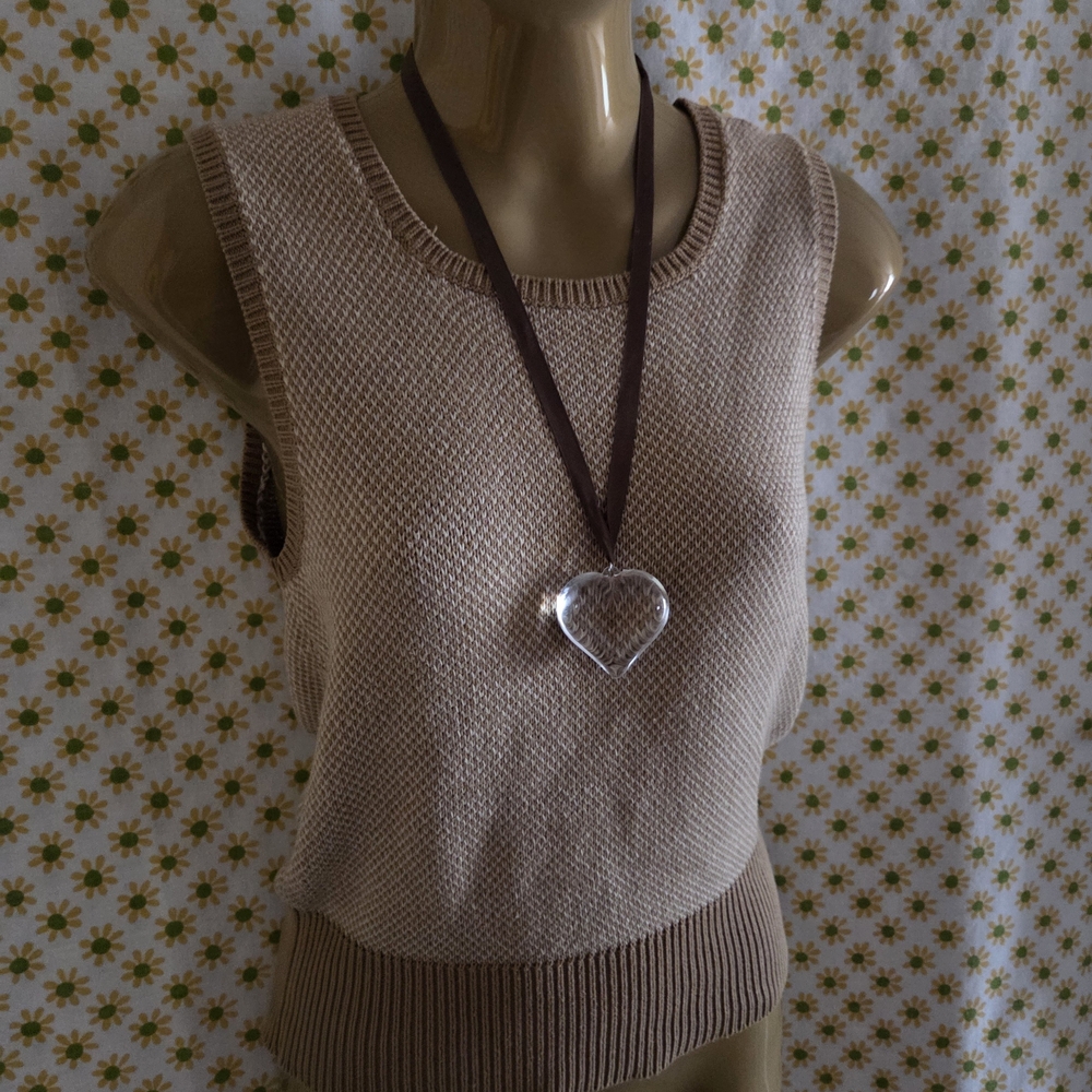 Mossimo Supply Co. Knit Vest Top in Brown and Cream